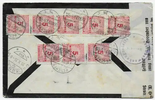 DR: Einschreiben-Eilbote von München nach Uetikon/Schweiz, 18. Oktober 1923