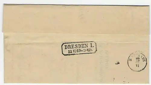 NDP: Brief von Dresden nach Spandau 1869