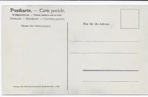 Carte de vue Kaiserwerth am Rhein; Pensionnat de ménage