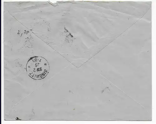 Postauftrag als Einschreiben, Pulsnitzer Bank nach Singwitz/Bautzen 1923