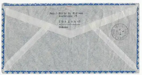 Aéroport Suisse/Zürich vers Tanger avec transfert, après porto, 1952