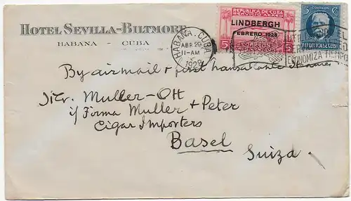 Hotel Sevilla-Biltmore - Lindbergh 1928 nach Basel