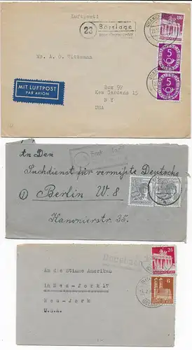 7 Belege Landpoststempel 1937-1956, darunter Saar