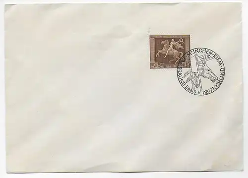 DR: Enveloppe blanche avec cachet spécial: Braunes Band, Munich 1938