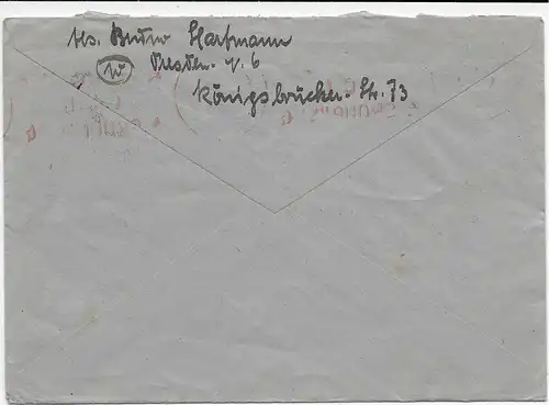 SBZ: Lettre de Dresde à Munich en 1946 avec censure