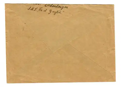Poste maritime: S.M.S. Friedrich der Groß, Marinecensur 1916