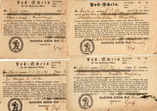 7x Postscheine 1862-65, alle mit Stempel Sachsenhagen, alter Vor-Phila Stempel