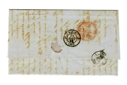 USA to France: 1852: Transatlantic Post: P. Europa, New York to Marseille