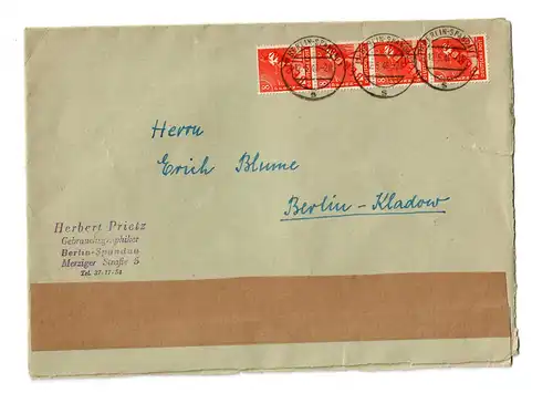 Berlin: MiNr. 23 MeF - Spandau nach Kladow, 1949