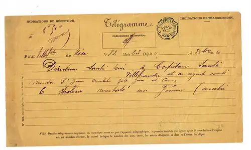 Frankreich: Telegramme Villefrance sur mer 1902
