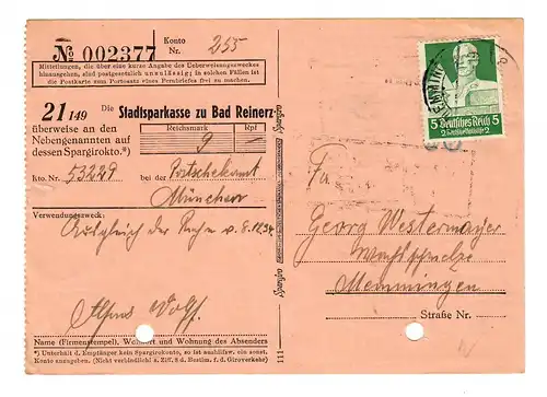 Caisse d'épargne de Bad Reinerz, 1934 après Memmingen, EF Min. 558