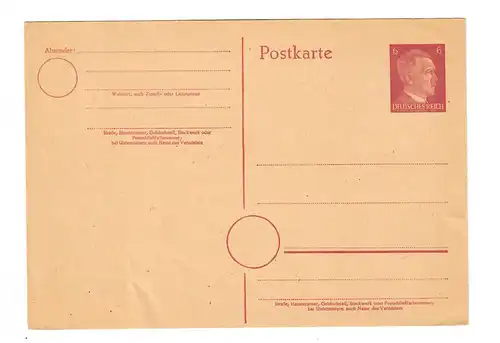 Ganzsache P314 Ia - ohne Propaganda Spruch - leichter Bug