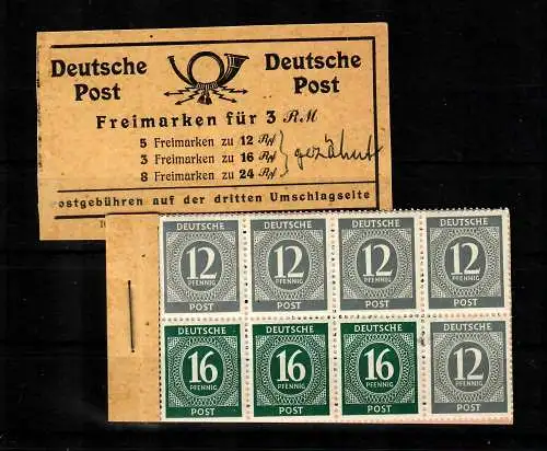 MH Ziffern, beschrieben, Deckel getrennt, 1946