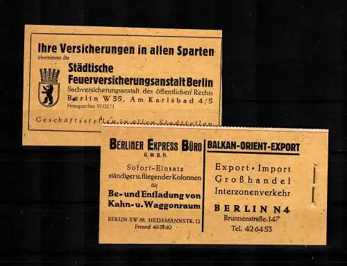 MH Ziffern, beschrieben, Deckel getrennt, 1946