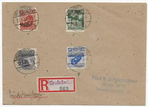 Einschreiben Großräschen 1946 nach Berlin