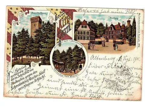 Carte de vue Litho: Lirndorf/Altenburg/Bayern 1901 vers Neustadt/OberSilesien