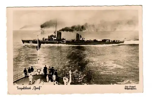 Fotokarte Torpedoboot Greif, Feldpost 1940 Wilhelmshaven nach Memmingen