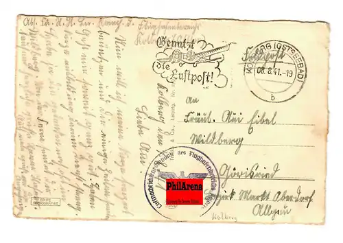 Carte photo de la mer Baltique, Kolberg, 1941 comme poste de terrain