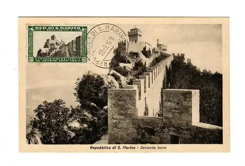Carte maximale de Saint-Marin, Seconda torre 1948