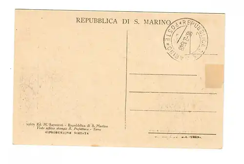 Maximumkarte San Marino, Seconda torre 1948