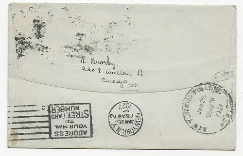 Chicago Ill. 1926/27 to New York, air Mail: Italian General Navigation, SS Roma