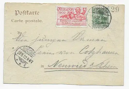 Festhalle Düsseldorf 1902 mit Messemarke/Vignette nach Neuried