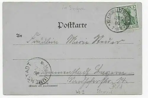 Ansichtskarte Gruss aus Freiberg, Kleinwaltersdorf 1906 nach Immenstadt