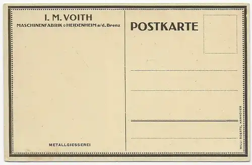 Carte postale "Métallurgie" Voith à Heidenheim/Brenz, carte promotionnelle