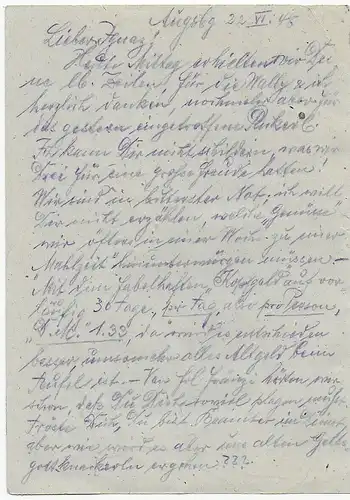 Tout ce qui a beaucoup de berceau d'Augsbourg à Oppersberg 1948