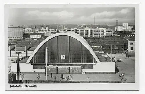 Fotokarte Danzig, Gotenhafen, Markthalle 1942 nach Vlissinen/NL als Feldpost