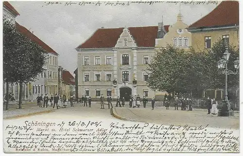 Ansichtskarte Schöningen 1902, nach Heidelberg