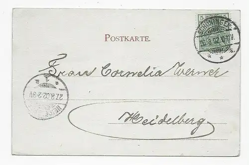 Carte de vue Schöningen 1902, après Heidelberg