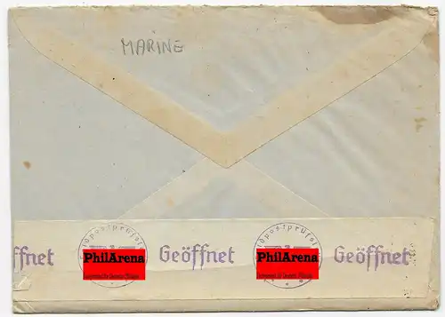Lettre de poste de la Marine Postamt Berlin, M.08667 vers Sommenhardt/Calw, ZENSUR