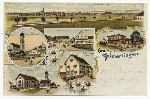 Carte de vue Grüss de Heimertingen, 1903 d'après Unterjoch