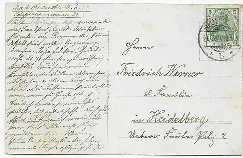 Carte de vue Déluge d'eau 1910 à Neuenahr vers Heidelberg