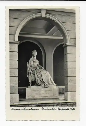 AK Hannover-Herrenhausen, 1937, Denkmal der Kurfürsting Sofie, Sonderstempel
