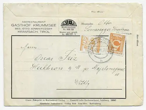 Kramsach Tirol 1923 mit integrierten Bildern Krummsee nach Heilbronn