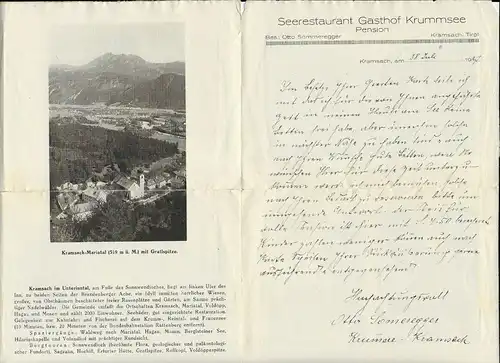 Kramsach Tirol 1923 mit integrierten Bildern Krummsee nach Heilbronn