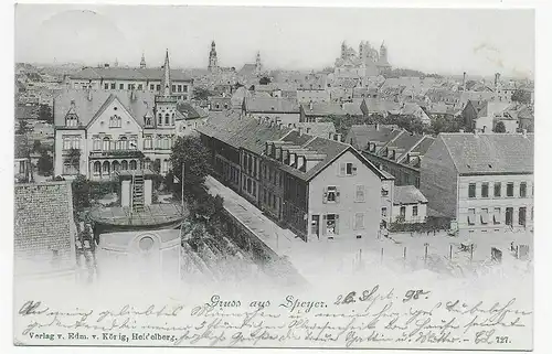Ansichtskarte Speyer 1898 nach Heidelberg