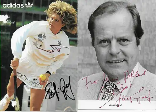 Autogrammkarten Steffi Graf und Jürgen Graf