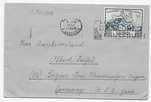 Bulawayo, Rhodes, 1950 to Legau/Memmingen