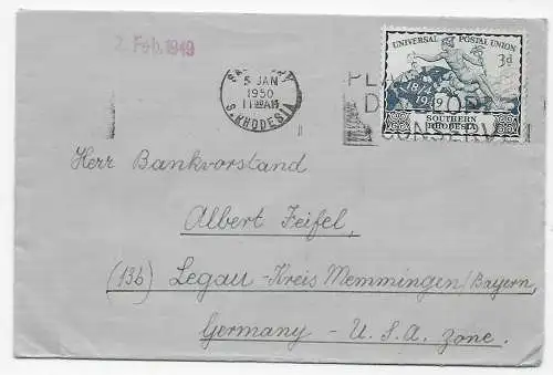 Bulawayo, Rhodes, 1950 to Legau/Memmingen