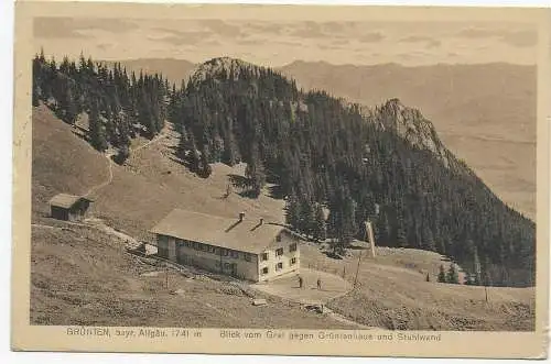 Ansichtskarte Grünten 1922 Posthilfstelle Grüntenhaus, Taxe Burgberg