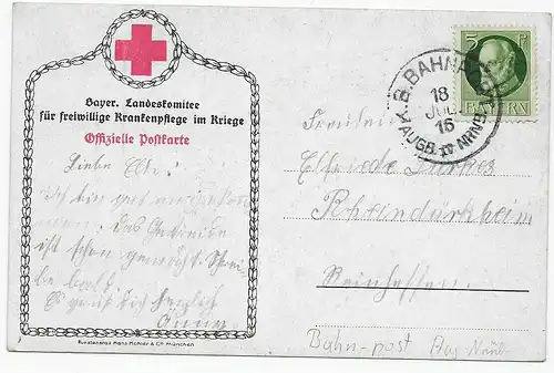 AK: Die deutsche Frau im Kriege, 1916, freiwillige Krankenpflege, Bahnpost
