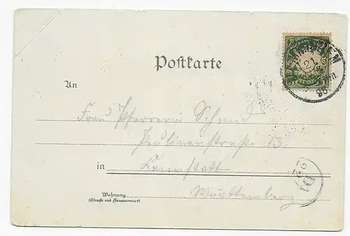 Carte de présentation Salutation de Memmingen, 1895, Eckbug