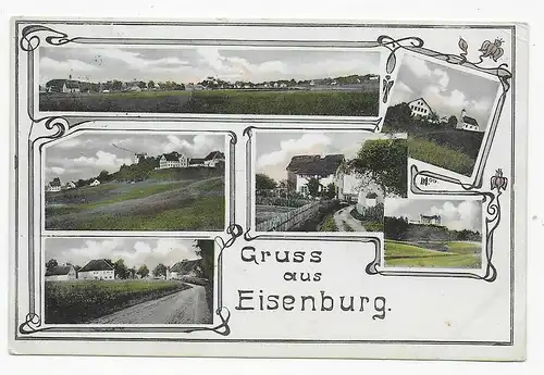 Ansichtskarte Gruss aus Eisenburg, Memmingen nach Aichach, 1910