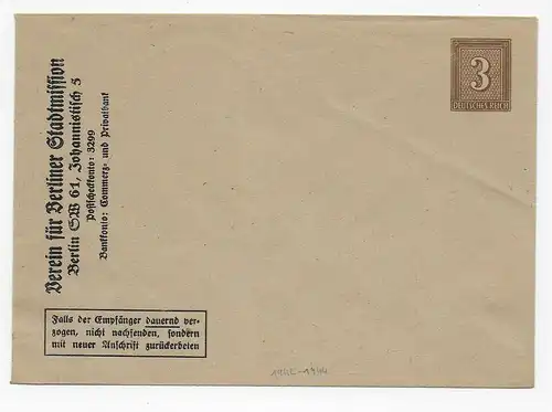 Enveloppe complète: Association pour la Mission de Berlin, 1942-1944