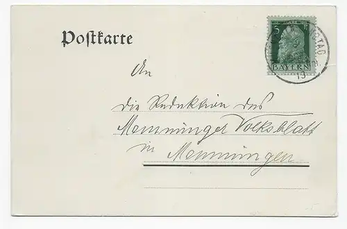 München, Postkarte 1913 vom Bayrischen Landtag, Kammer der Abgeordneten