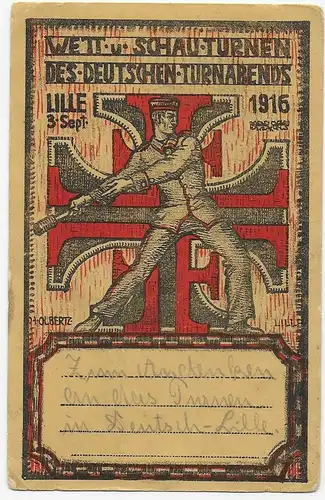 Feldpost Pari et tournois de show à Lille, 1916, Bayr. Reserve Régiment