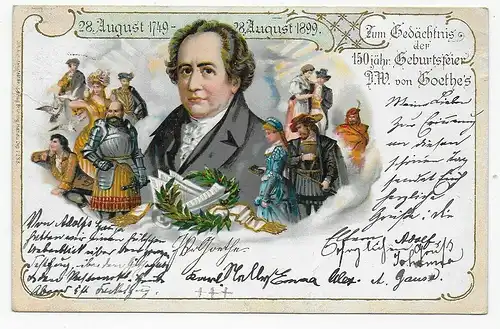 Fête de la mémoire Goethe, de Francfort à Heidelberg en 1899